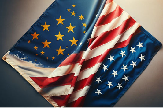 USA's flag og Alaskas flag