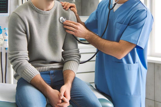 Læge tjekker cystisk fibrose-patient
