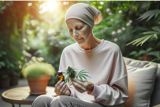 Kræftpatient med cannabis i hånden