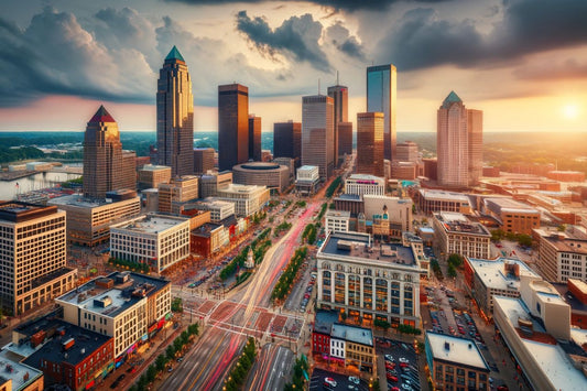 Et travlt bybillede i Ohio