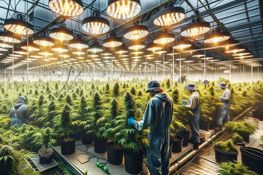 En indendørs cannabisfarm