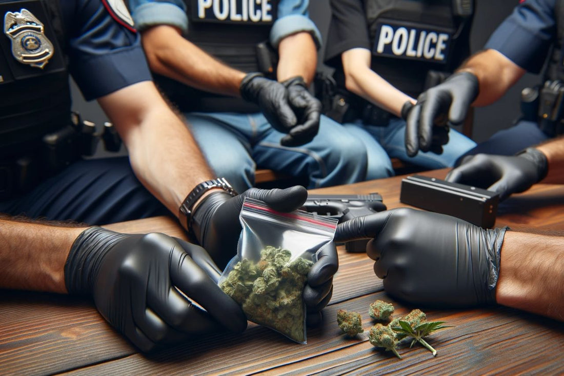  Politiet konfiskerede en pose med cannabis