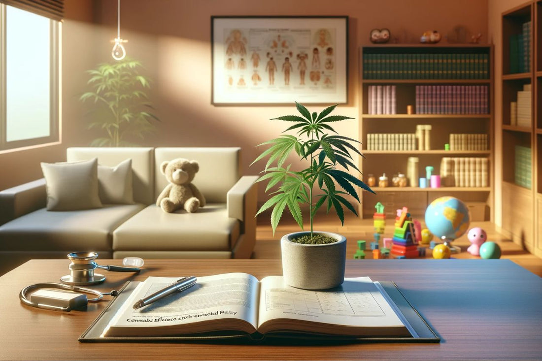 Cannabisplante på et bord