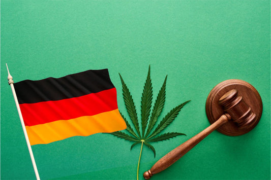 Tysk flag, cannabisblad, gaffel
