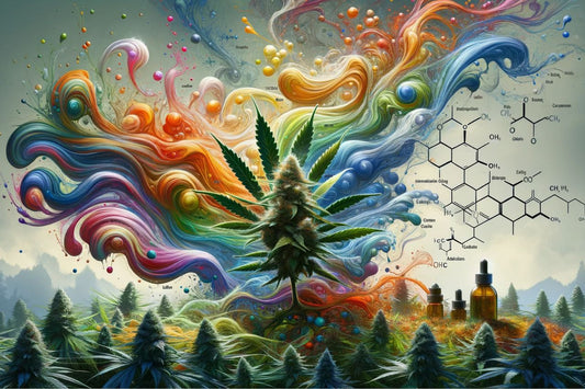 Kunstneriske hvirvler med cannabis.