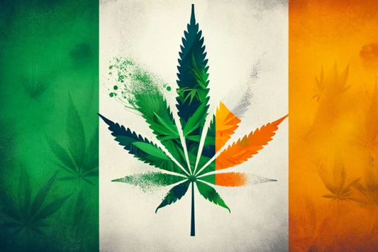 Farven på det irske flag og et cannabisblad