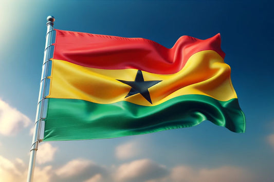 Viftende flag fra Ghana
