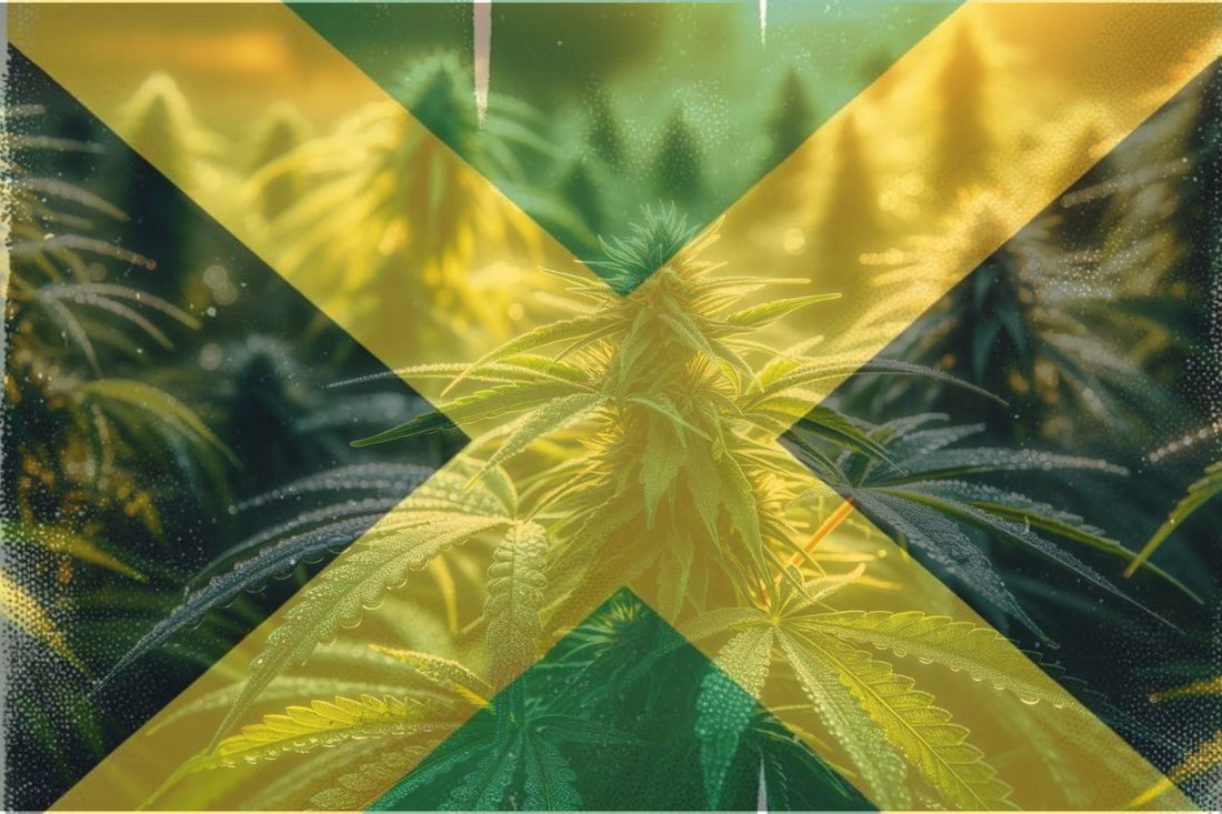 Cannabis og jamaicansk flag