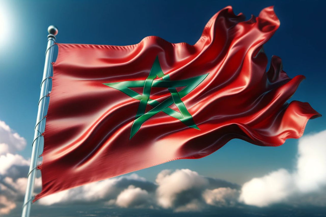 viftende flag fra Marokko