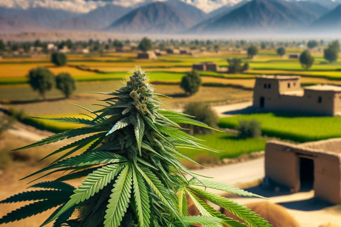 Cannabisplante i Pakistans landdistrikter