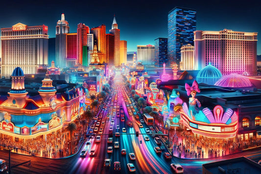 En natlig scene i Las Vegas, Nevada