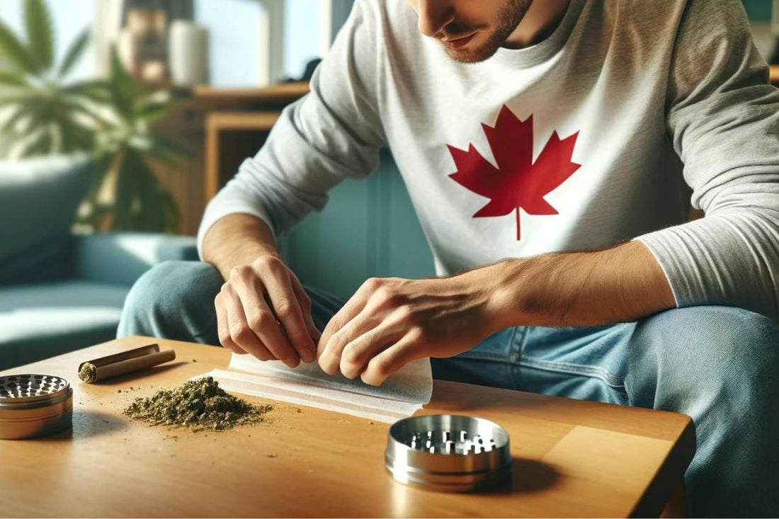 Canadisk mand holder en cannabis