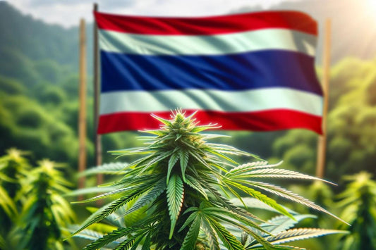 Thailands flag og cannabisplante