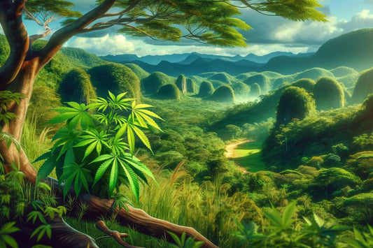Cannabisplante i skoven
