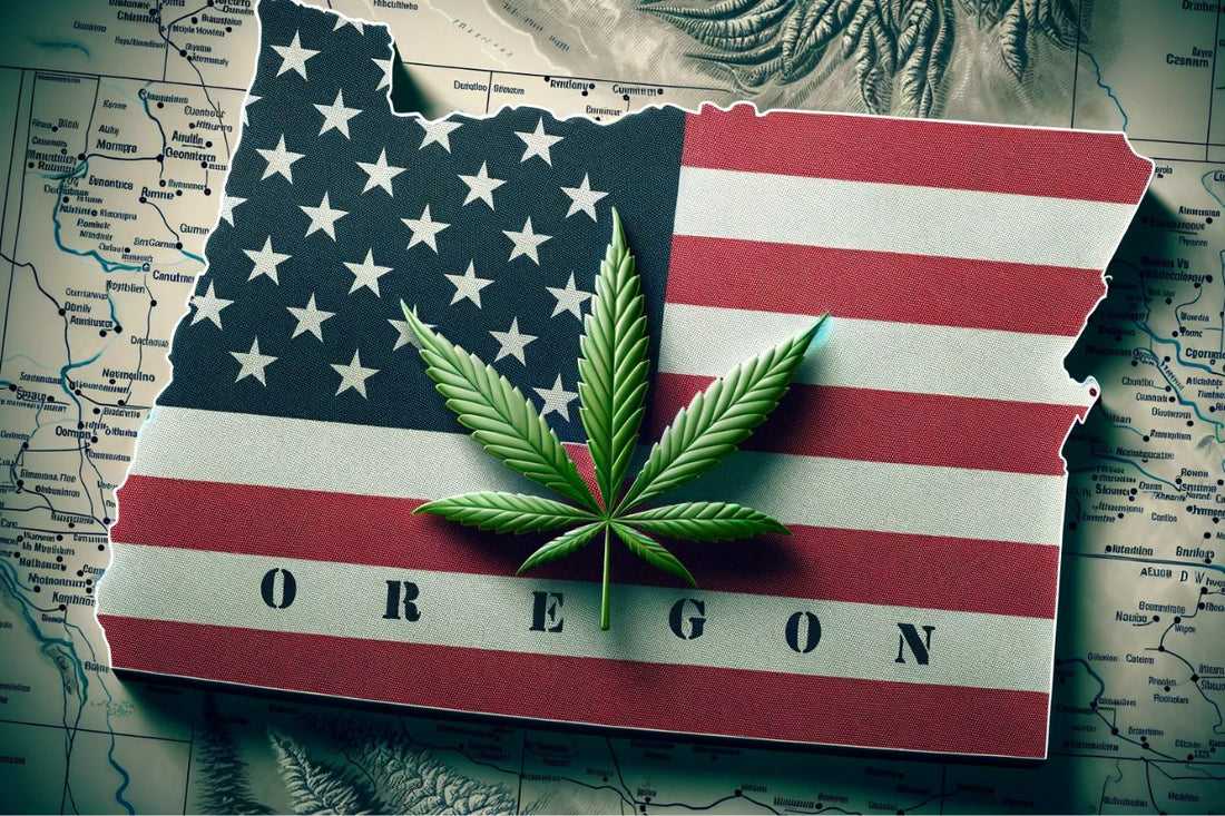  USA's flag, Cannabis, Oregon