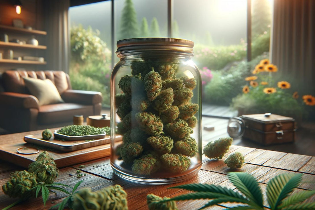 En krukke med cannabis 