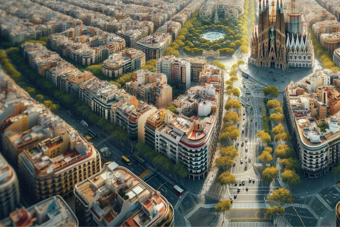 Luftfoto af Barcelona i Spanien