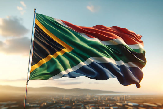 Viftende flag fra Sydafrika