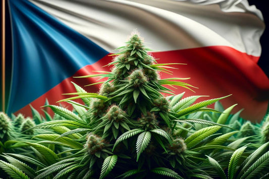 Cannabisplante og Tjekkiets flag