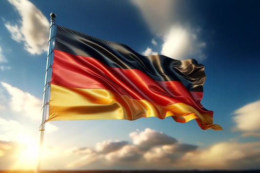 Viftende flag fra Tyskland