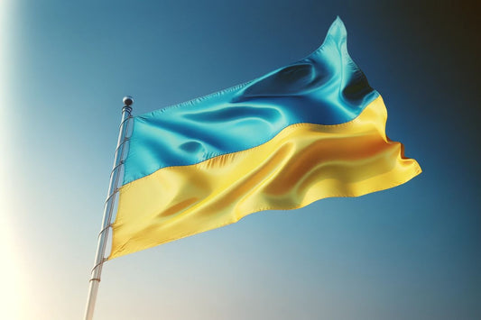 Viftende flag fra Ukraine