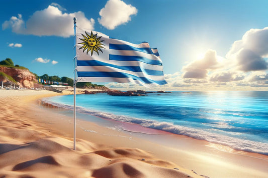 Viftende flag fra Uruguay