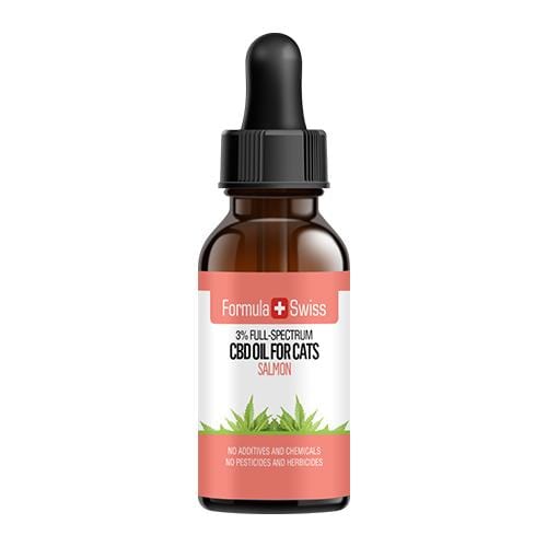 CBD oil for cats, MCT oil, salmon 