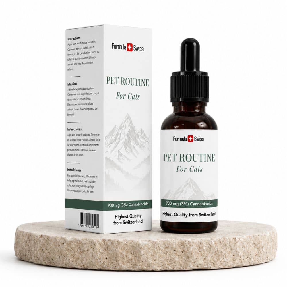Formula Swiss Pet Routine til katte - CBD olie 3 % CBD: flaske og æske